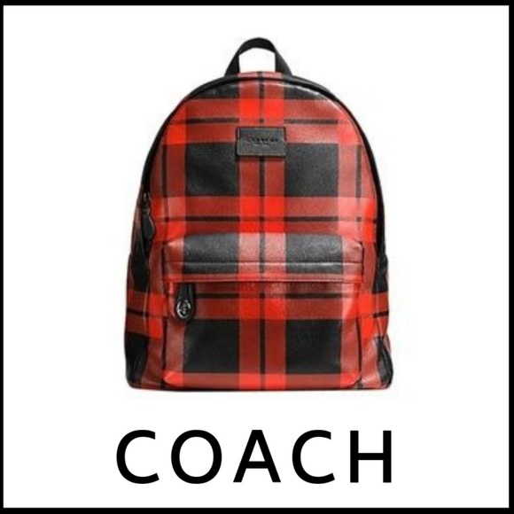 GORGEOUS! Coach Mount Plaid Tartan Buffalo check Backpack - Picture 3 of 7